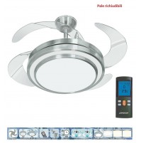 Ventilatore da soffitto 4 pale a scomparsa Johnson Lustra luce telecomando